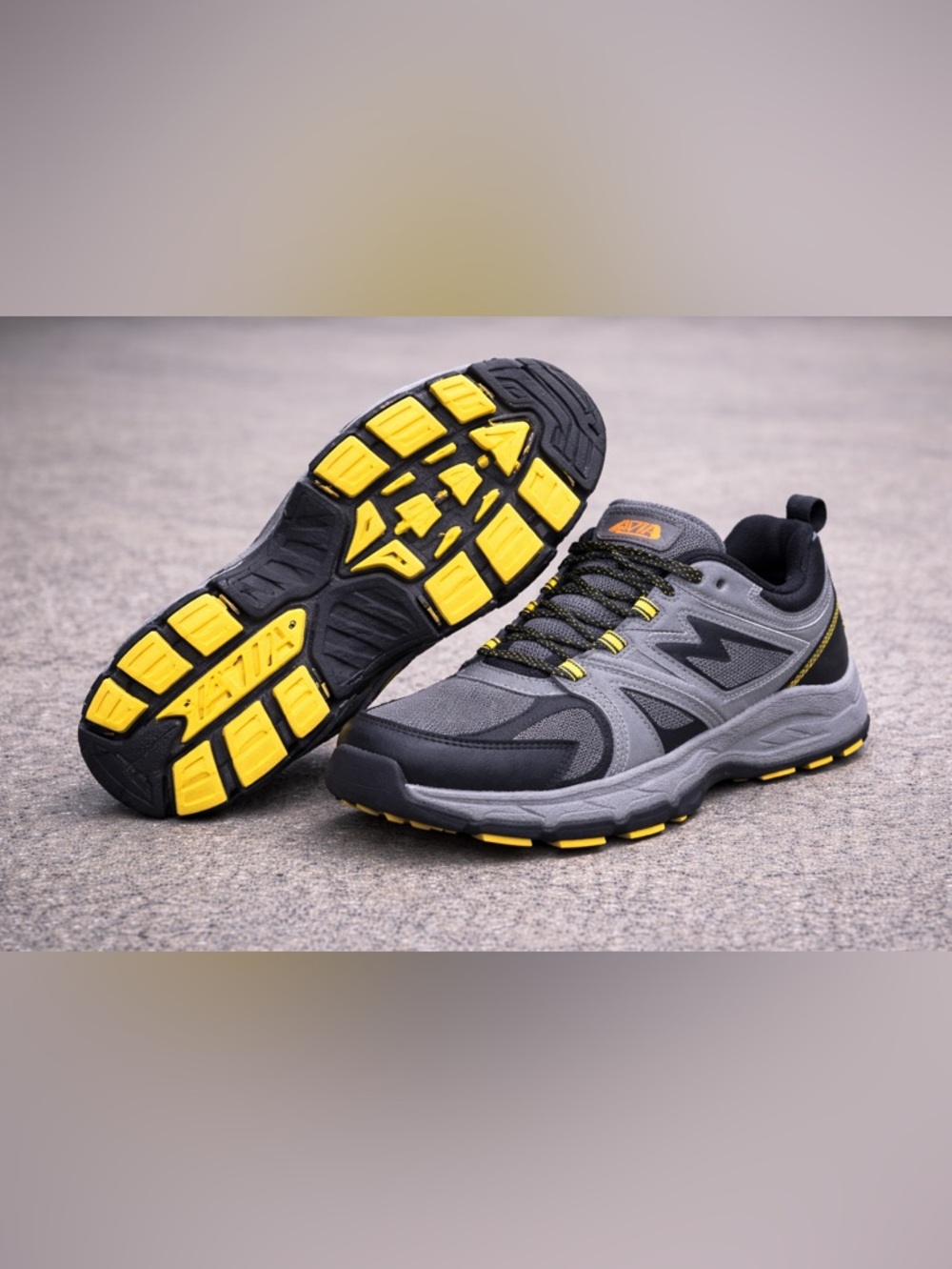 AVIA Trail Running Shoes Gray Black Yellow Men New Lightweight Outdoor